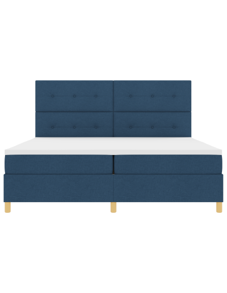 Letto a Sorgente LED con materasso Blu 200 x 200 cm Tessuto