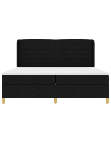 Letto a molle con materasso Nero 140 x 200 cm Tessuto