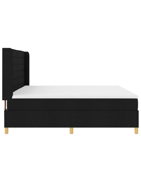 Letto a molle con materasso Nero 140 x 200 cm Tessuto