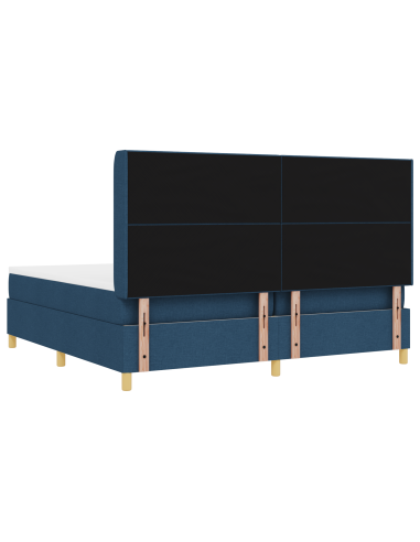Letto a molle con materasso Blu 140 x 200 cm Tessuto