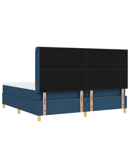 Letto a molle con materasso Blu 140 x 200 cm Tessuto