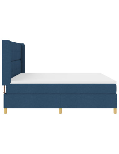 Letto a molle con materasso Blu 140 x 200 cm Tessuto