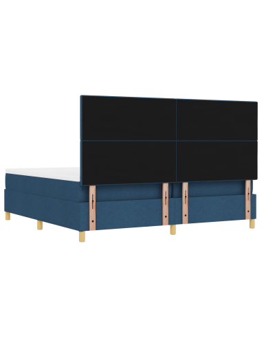 Letto a molle con materasso Blu 200 x 200 cm Tessuto