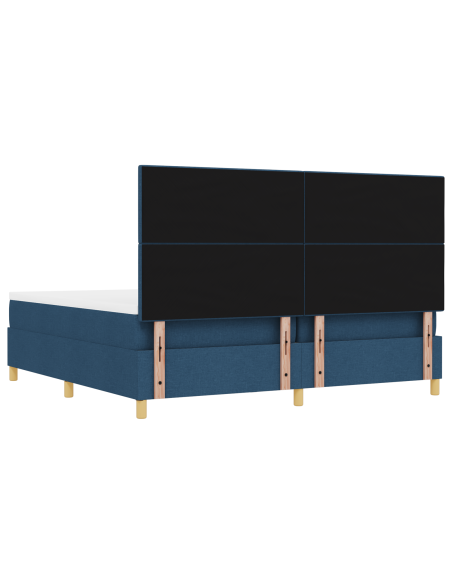 Letto a molle con materasso Blu 200 x 200 cm Tessuto
