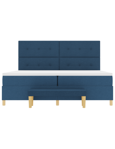 Letto a molle con materasso Blu 200 x 200 cm Tessuto