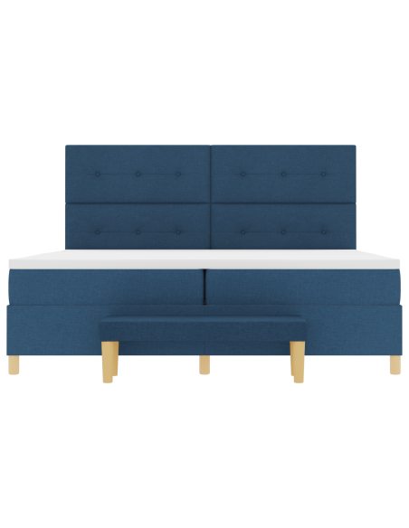 Letto a molle con materasso Blu 200 x 200 cm Tessuto