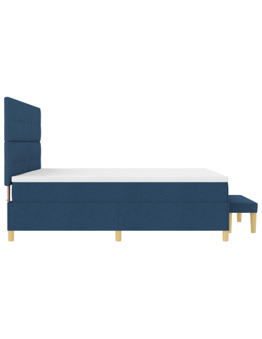 Letto a molle con materasso Blu 200 x 200 cm Tessuto