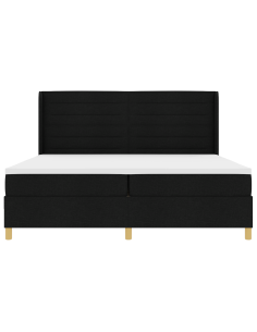 Letto a molle con materasso Nero 200 x 200 cm Tessuto 2