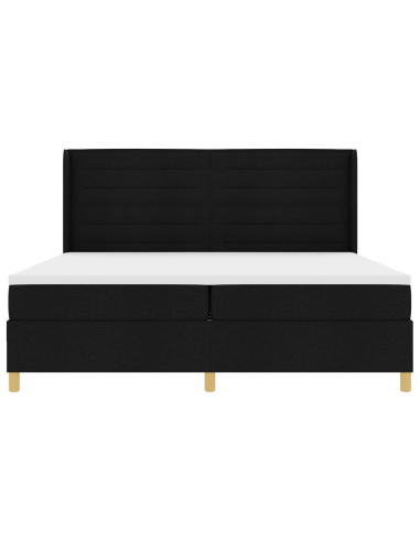 Letto a molle con materasso Nero 200 x 200 cm Tessuto