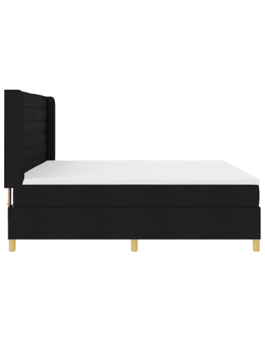 Letto a molle con materasso Nero 200 x 200 cm Tessuto