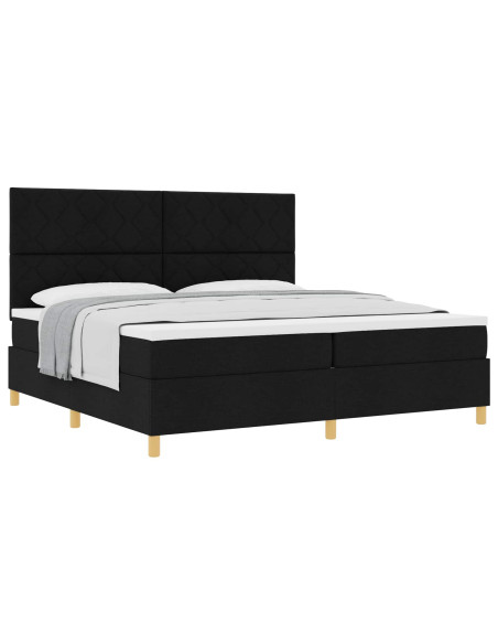 Letto a molle con materasso Nero 200 x 200 cm Tessuto