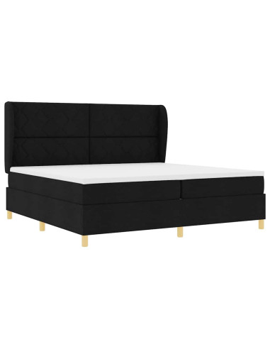 Letto con molle e materasso Grigio Scuro 90x190 cm Tessuto Nero