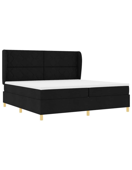 Letto con molle e materasso Grigio Scuro 90x190 cm Tessuto Nero