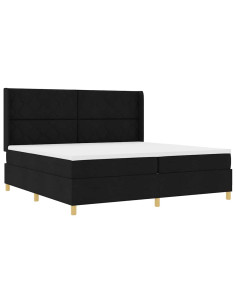 Letto a molle con materasso Nero 200 x 200 cm Tessuto 2