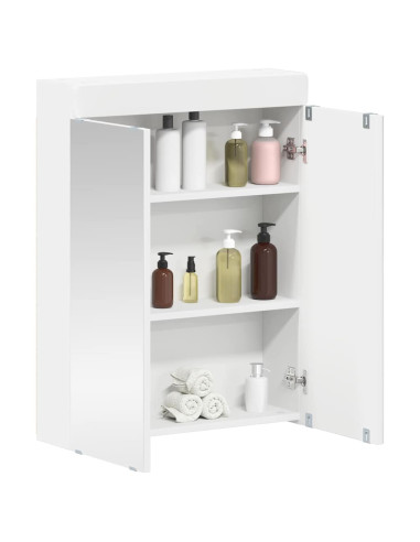 Mobiletto per specchio da bagno TULUM Bianco 60 x 16,5 x 78 cm