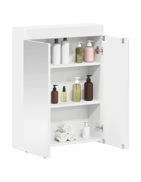 Mobiletto per specchio da bagno TULUM Bianco 60 x 16,5 x 78 cm
