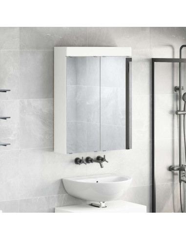 Mobiletto per specchio da bagno TULUM Bianco 60 x 16,5 x 78 cm