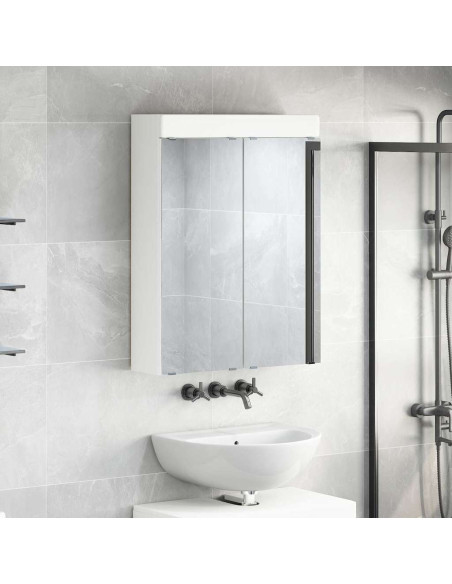 Mobiletto per specchio da bagno TULUM Bianco 60 x 16,5 x 78 cm