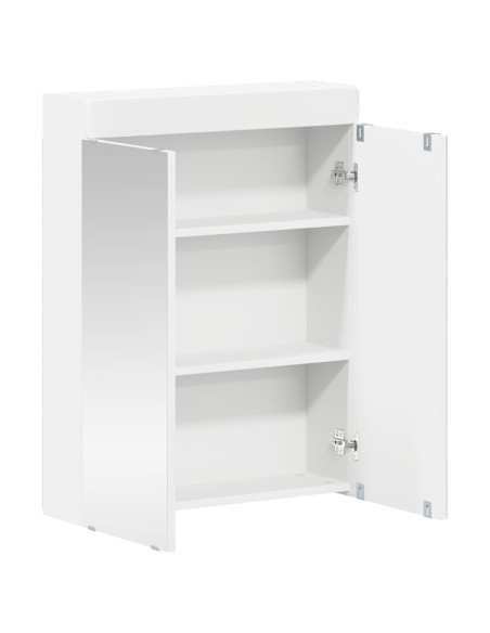 Mobiletto per specchio da bagno TULUM Bianco 60 x 16,5 x 78 cm