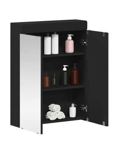 Mobiletto per specchio da bagno TULUM Nero 60 x 16,5 x 78 cm
