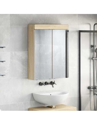 Mobiletto per specchio da bagno con porta TULUM Rovere Sonoma