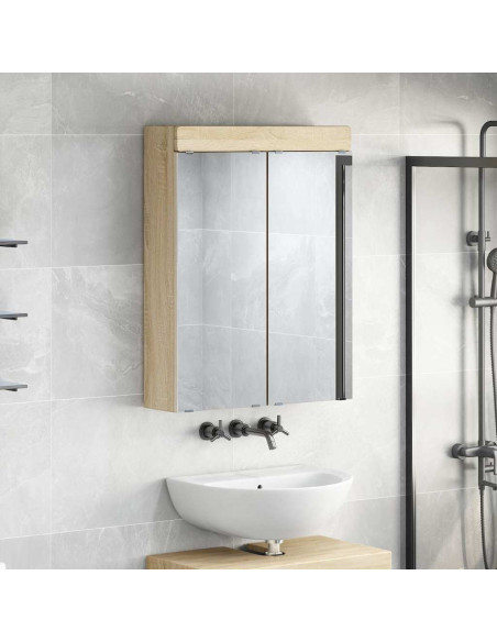 Mobiletto per specchio da bagno con porta TULUM Rovere Sonoma
