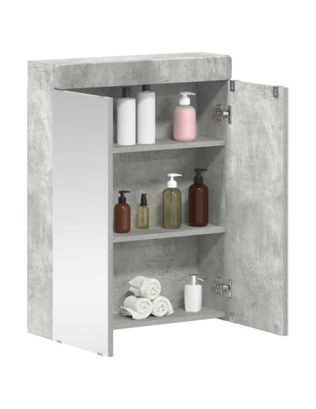 Mobiletto per specchio da bagno con porta TULUM Grigio cemento