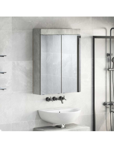 Mobiletto per specchio da bagno con porta TULUM Grigio cemento