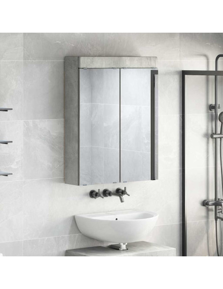 Mobiletto per specchio da bagno con porta TULUM Grigio cemento