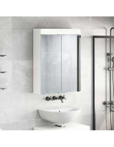 Mobiletto per specchio da bagno con porta TULUM Bianco Lucido