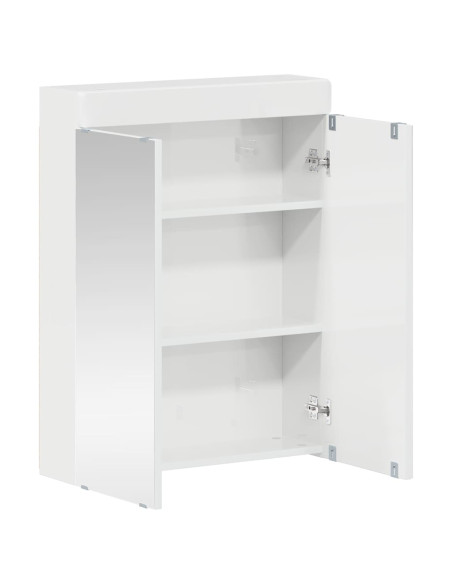 Mobiletto per specchio da bagno con porta TULUM Bianco Lucido