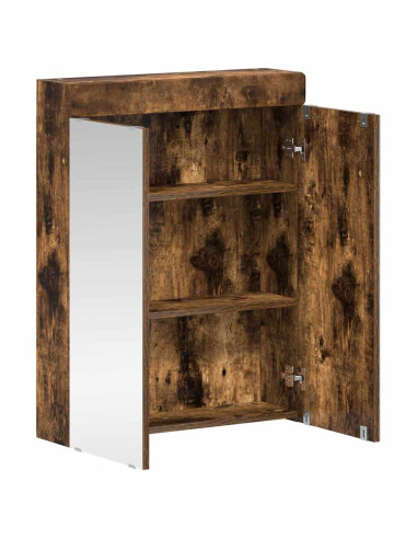 Mobiletto per specchio da bagno con porta TULUM Rovere fumé