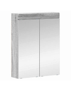 Mobiletto per specchio da bagno con porta TULUM Grigio Sonoma 2