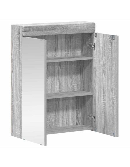 Mobiletto per specchio da bagno con porta TULUM Grigio Sonoma