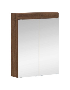 Mobiletto per specchio da bagno con porta TULUM Rovere Marrone 2