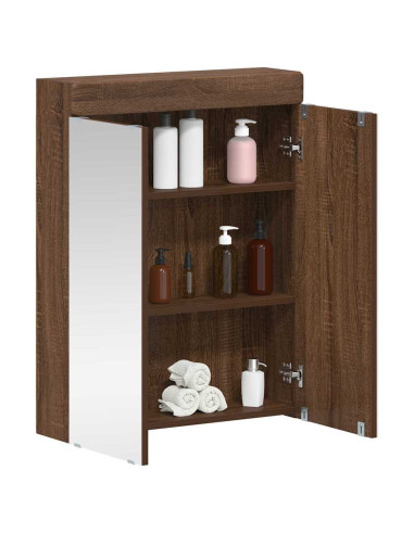 Mobiletto per specchio da bagno con porta TULUM Rovere Marrone