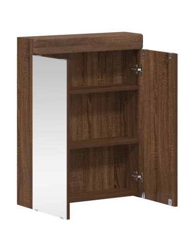 Mobiletto per specchio da bagno con porta TULUM Rovere Marrone