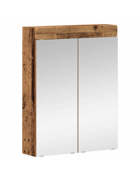 Mobiletto per specchio da bagno con porta TULUM Legno vecchio