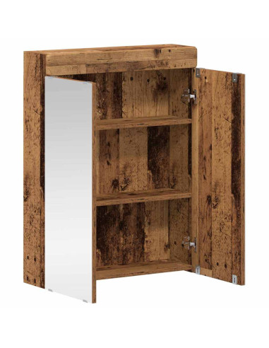 Mobiletto per specchio da bagno con porta TULUM Legno vecchio