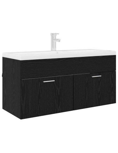 Armadio sottolavello con porta Rovere Nero Legno multistrato