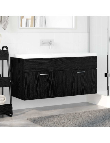 Armadio sottolavello con porta Rovere Nero Legno multistrato