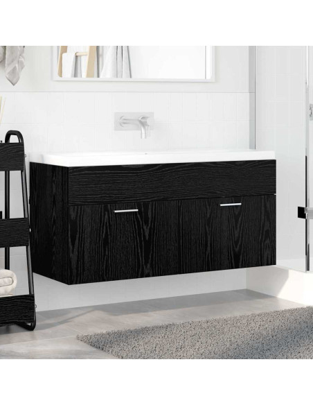 Armadio sottolavello con porta Rovere Nero Legno multistrato