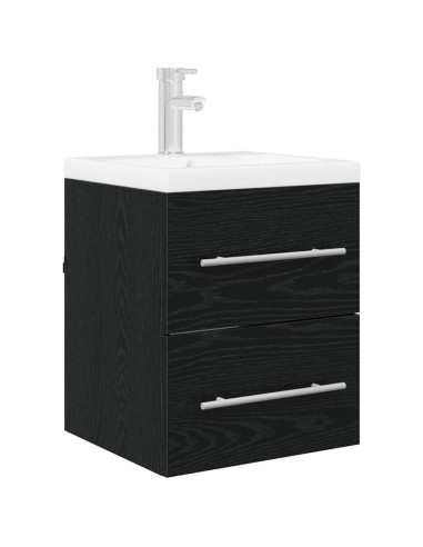 Armadio sottolavello con cassetto Rovere Nero 38,5 x 41 x 48 cm