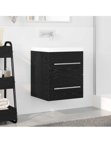 Armadio sottolavello con cassetto Rovere Nero 38,5 x 41 x 48 cm