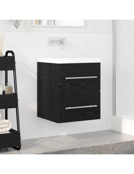 Armadio sottolavello con cassetto Rovere Nero 38,5 x 41 x 48 cm