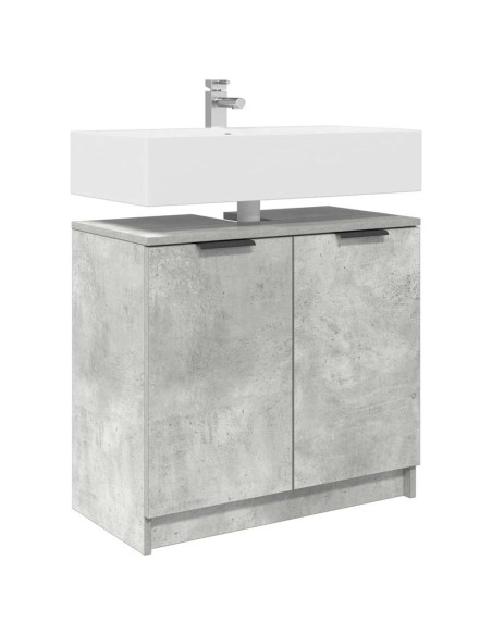Mobile da Bagno con porta Grigio cemento 64,5 x 33,5 x 59 cm