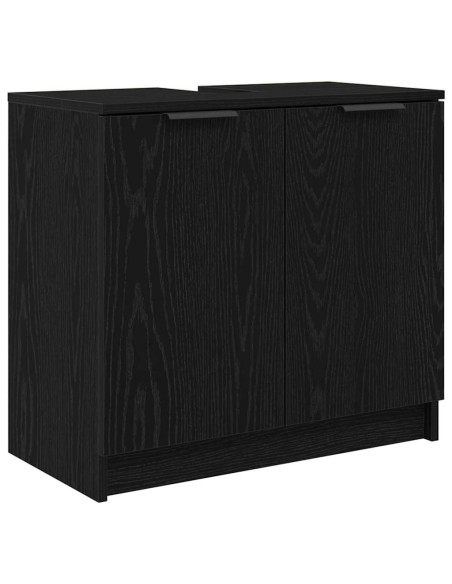 Mobile da Bagno con porta Rovere Nero 64,5 x 33,5 x 59 cm