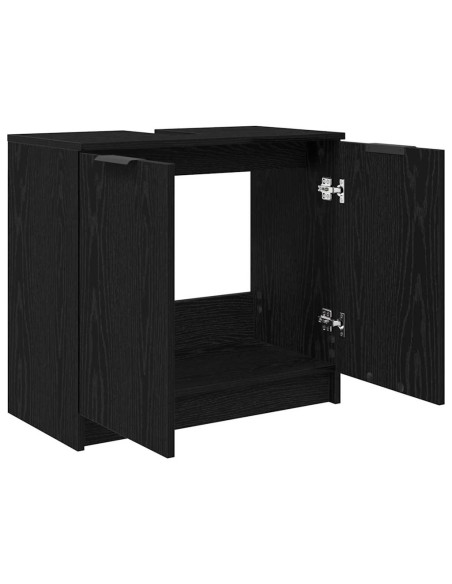 Mobile da Bagno con porta Rovere Nero 64,5 x 33,5 x 59 cm