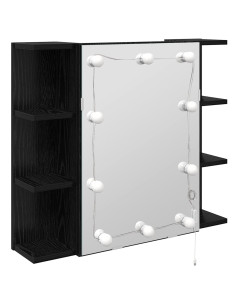 Mobiletto per specchio Rovere Nero 70 x 16,5 x 60 cm 2