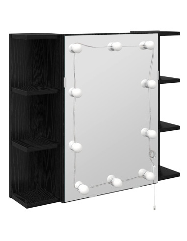 Mobiletto per specchio Rovere Nero 70 x 16,5 x 60 cm